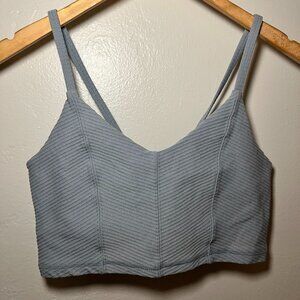 Glyder Blue Ribbed Strappy Sports Bra Size Medium